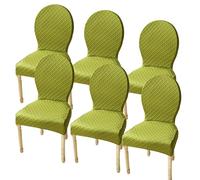 Elegante funda ovalada para silla de comedor, tamaño pequeño/grande, sin reposabrazos, patas de madera, tela duradera, protección moderna para decoración del hogar