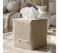 Elegante Funda para Caja de pañuelos - Hermoso Soporte de Lino Que Muestra de Forma única Tus Cajas de pañuelos cuadradas, la Funda hogar y Cocina