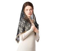 Elegante funda para la cabeza con delicado encaje, cómoda para momentos espirituales o atuendos casuales, bufanda de encaje de poliéster transpirable para uso diario y viajes