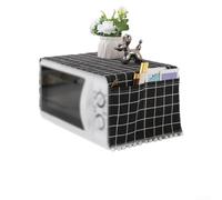 Elegante funda para microondas que protege tu aparato de salpicaduras de agua mientras mantiene tu cocina organizada con bolsas de almacenamiento laterales (negro)