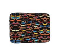 Elegante funda para portátil con estampado de perro salchicha I Love My Dog, bolsa de hombro delgada y ligera para portátil de 10 a 17 pulgadas, viajes de negocios, Black, 10 inch