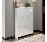 Elegante gabinete de Zapato Blanco Ahorro de Espacio para Pasillo y Dormitorio Tacones y Zapatillas de Deporte Altas compactos de 50x17 cm (19.7x6.7in) e Muebles