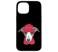 Elegante Galgo Italiano con Bufanda y Sombrero - Perro de Invierno Carcasa para iPhone 15