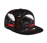Elegante gorra de béisbol de ala plana con diseño de flecha a través del corazón, adecuada para fitness y actividades al aire libre, color negro