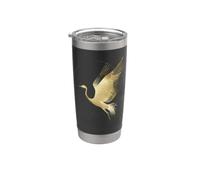 Elegante grúa Art Deco Design Graceful Bird Vaso térmico de acero inoxidable de doble pared