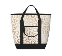 Elegante guepardo leopardo blanco dorado,Bolsas de almuerzo de gran capacidad, bolsa de mano térmica para mujeres, hombres, trabajo, picnic, viajes.