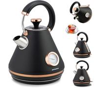 Elegante hervidor eléctrico Berdsen BD-701 con termómetro, 1,7 L - Negro