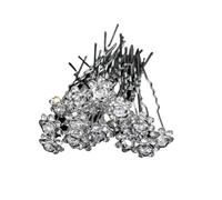 Elegante horquilla de cristal de perlas para boda, nupcial, en forma de U, horquillas de pelo para mujer, accesorios de joyería, 20 unidades (20 alfileres 6)