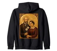 Elegante Icono católico de los Santos Luis y Celia Martín Sudadera con Capucha