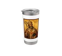 Elegante icono católico de San Agustín de Hipona Vaso térmico de acero inoxidable de doble pared