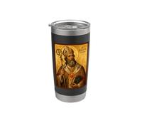 Elegante icono católico de San Agustín de Hipona Vaso térmico de acero inoxidable de doble pared