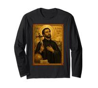 Elegante Icono católico de San Francisco Javier Manga Larga
