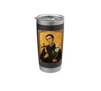 Elegante icono católico de San Gerardo Majella Vaso térmico de acero inoxidable de doble pared
