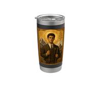 Elegante icono católico de San Pier Giorgio Frassati Vaso térmico de acero inoxidable de doble pared