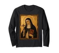 Elegante Icono católico de Santa Catalina de Bolonia Manga Larga