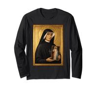 Elegante Icono católico de Santa Faustina Manga Larga