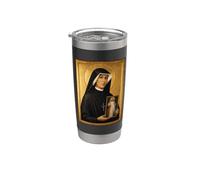 Elegante icono católico de Santa Faustina Vaso térmico de acero inoxidable de doble pared