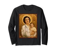 Elegante Icono católico de Santa Gianna Beretta Molla Manga Larga