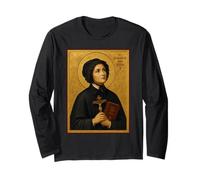 Elegante Icono católico de Santa Isabel ANN Seton Manga Larga