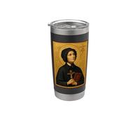 Elegante icono católico de Santa Isabel Ann Seton Vaso térmico de acero inoxidable de doble pared