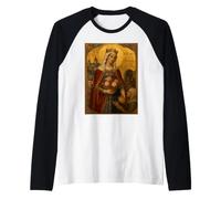 Elegante Icono católico de Santa Isabel de Hungría Camiseta Manga Raglan