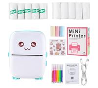 Elegante impresora de bolsillo, mini dispositivo inalámbrico, 13 rollos de papel incluidos, equipo térmico portátil para fotografías, notas, planes trabajo negocios, diarios, estudiantes, adolescentes