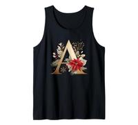 Elegante Inicial Floral A Christmas Vibes Camiseta sin Mangas