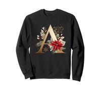 Elegante Inicial Floral A Christmas Vibes Sudadera