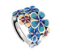 Elegante joyería ligera de cobre grabado floral para mujer, regalo de flores