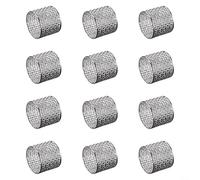 Elegante juego de 12 servilleteros, patrón geométrico hueco, para fiesta de boda, cena de Navidad, decoración de mesa de comedor en casa, metal (plata, 12 piezas)