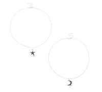 Elegante juego de 2 collares para mejores amigas, para mujeres, adolescentes, niñas, diseños de estrellas y lunas, joyería de amistad, ropa casual