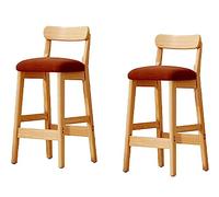 Elegante juego de 2 taburetes de bar de madera maciza, sillas acolchadas para encimera de cocina, muebles tapizados para barra de desayuno, 46 x 41 x 101 cm, perfectos para decoración del hogar y la