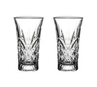 Elegante Juego de 2 vasos chupito delgados tallados, transparentes, sin plomo, con base pesada, ideales for cócteles, tequila, licores, whisky, vodka y otras bebidas espirituosas Cristalería