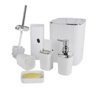 Elegante juego de accesorios de baño, 6 piezas, dispensador de champú hidráulico, soporte para cepillo de dientes, taza de boca, juego de almacenamiento de baño