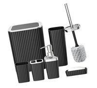 Elegante juego de accesorios de baño, 6 piezas, dispensador de champú hidráulico, soporte para cepillo de dientes, taza de boca, juego de almacenamiento de baño