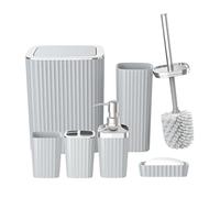 Elegante juego de accesorios de baño, 6 piezas, dispensador de champú hidráulico, soporte para cepillo de dientes, taza de boca, juego de almacenamiento de baño