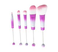 Elegante juego de brochas de maquillaje con cuentas de metal para sombra de ojos, adecuado para usar con cuentas