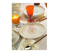 Elegante juego de cena de 12 piezas, 100% porcelana, incluye 4 platos de servicio (25 cm), 4 cuencos (14 cm), 4 platos (19 cm), apto para lavavajillas y microondas, perfecto para cualquier ocasión