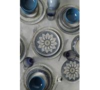 Elegante juego de cena de cerámica de 24 piezas, color crema, 100% Stoneware, antibacteriano, respetuoso con el medio ambiente, apto para lavavajillas y microondas, fácil de limpiar y con estilo