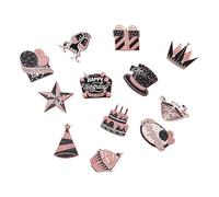Elegante juego de decoración de cumpleaños de oro rosa y negro para diferentes edades y estilos