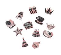 Elegante juego de decoración de cumpleaños de oro rosa y negro para diferentes edades y estilos