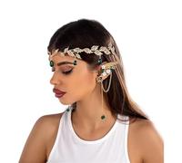 Elegante juego de diadema y clip de diamantes de imitación con diseños de lágrima, textura de aleación para mujeres y niñas en varios colores