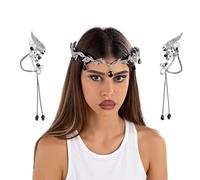 Elegante juego de diadema y clip de diamantes de imitación con diseños de lágrima, textura de aleación para mujeres y niñas en varios colores