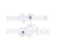 Elegante juego de ligas de novia con cristales brillantes y delicado encaje para el día de la boda, accesorios de encaje de primera calidad, blanco, Talla única