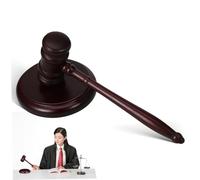 Elegante juego de martillo de madera y bloque de sonido, martillo tradicional para jueces para reuniones de tribunal, símbolo de autoridad, 9.65 x 3.54 pulgadas, marrón