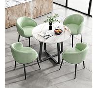 Elegante juego de mesa y silla redonda de 80 cm, color verde matcha, mesa auxiliar moderna para sala de estar, balcón, conferencias y clubes, colección de muebles