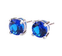 Elegante Juego de Pendientes y Colgantes de Cristal para Mujeres y Niñas Regalo de Cumpleaños para Novias Juego de Regalo para Mujeres Sapphire 7 mm