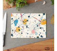 Elegante juego de tablas de cortar de vidrio, superficie texturizada, puntos de goma de vidrio templado, lavado a mano, recomendado tema de arte visual