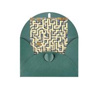 Elegante juego de tarjetas de notas impresas en blanco con mapa del tesoro del laberinto, tarjeta con papel perlado, incluye sobres y a juego, color verde oscuro