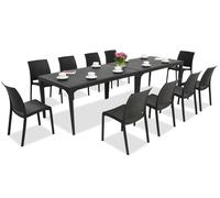 Elegante juego de vajilla Oslo/Volga 10 antracita Bica